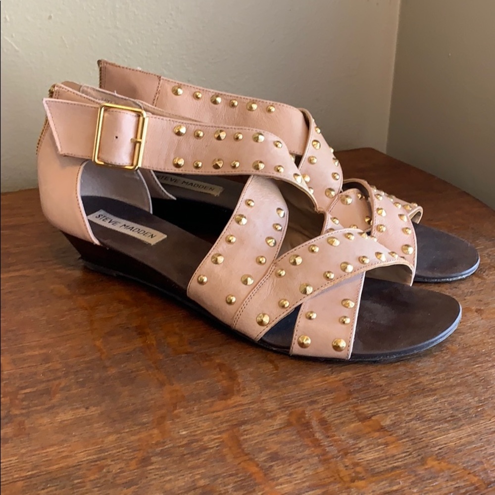 Steve Madden Sandals - 10M -  Cream + Gold